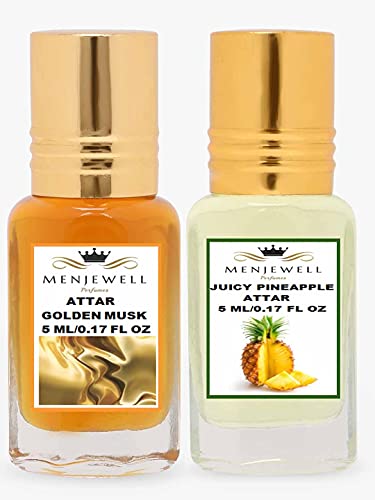 Menjewell Golden Musk And Pineapple Attar Combo For Men & Women (Pack Of 2) 5ml