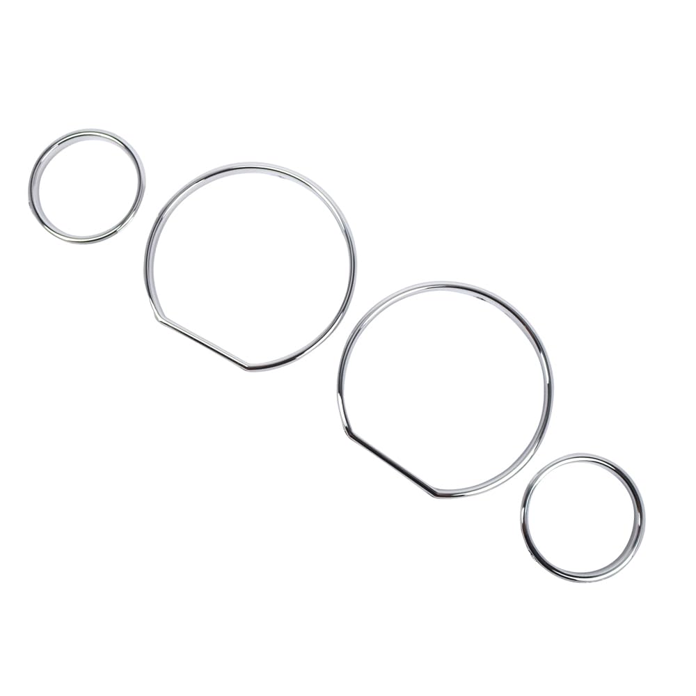 Riloer Tachometer-Zifferblattringe, verchromter Tachometer-Zierring, 4-teilige Instrumenten-Tachometerringe, Blenden kompatibel mit BMW E36 3er-Reihe 1990–2000 (mit VDO-Tachometern)