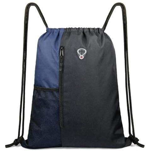 Image of ALASKA Drawstring Backpack Sports Gym Bag Large Size (18 Inch x 14 Inch) for Women & Men, Large Size With Two Zipper Pockets and Water Bottle Mesh Pocket.