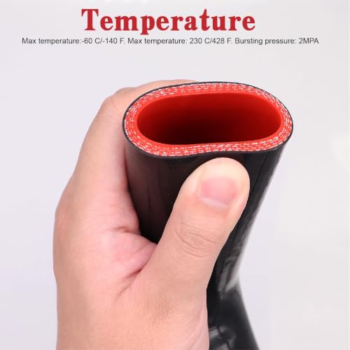 Image of 90 Degree Elbow Coupler Silicone Hose 4-Ply 1.5-inch(38mm) for Turbo /Intercooler /Intake Piping,Length 120mm Thickness 5mm with T-Bolt Clamp