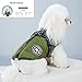 Ectkuee Hundejacke Winterweste Mit Geschirr, Wasserdichter Hundemantel für Kleine Hunde, Maschinen Waschbar, Reflektierender Streifen, Haltbarer D-Ring (Green-M)