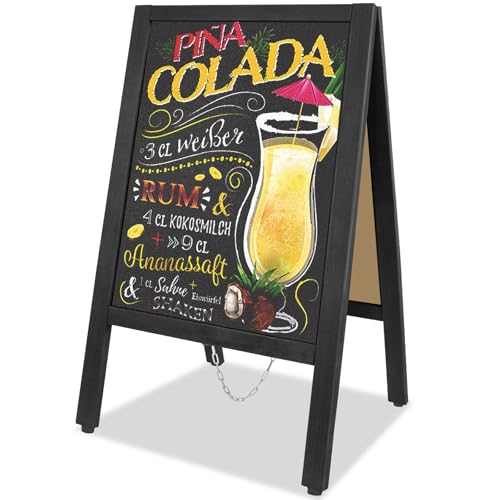 VAIIGO Tableau Ardoise Chevalet Stop Trottoir 43x85cm - Magnétique Chevalet Menu Double Face - Tableau Noirs Présentoir Publicitaire pour Publicité...