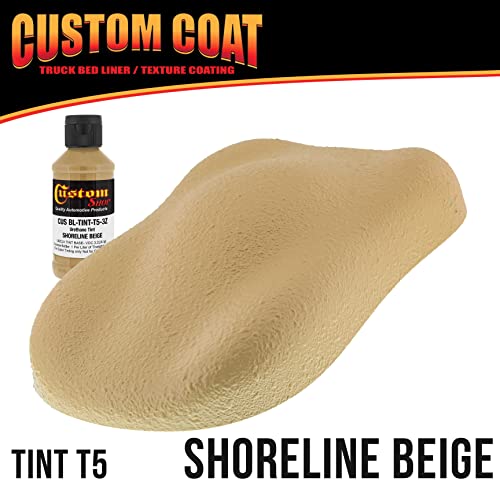 Custom Coat Shoreline Beige 2 Gallon (8 Quart) Urethane Spray-On Truck Bed Liner Kit With Spray Gun And Regulator - Easy Mixing, Shake, Shoot - Textured Protective Coating, Prevent Rust - Car, Auto #TOP1