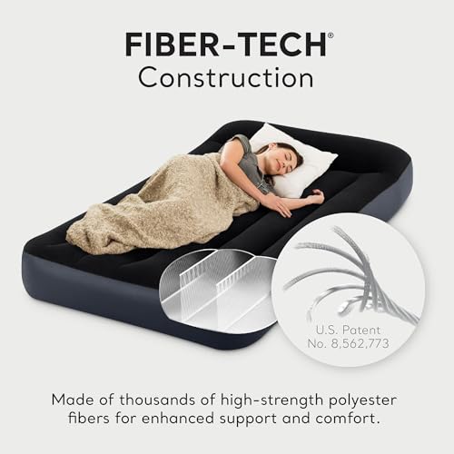 Image of INTEX Dura-Beam Standard Pillow Rest Air Mattress: Fiber-Tech