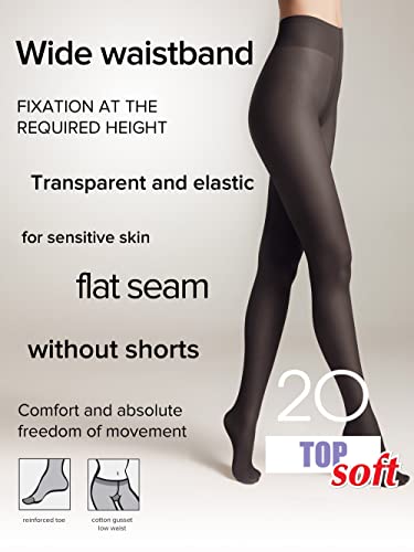 Conte Tights for Sensitive Skin Sheer to Waist Hipster Low-Rise Pantyhose with Adjustable Belt, Top Soft 20 Den3