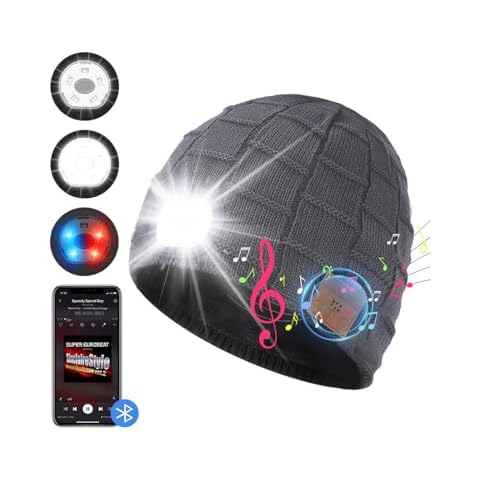INHDBOX Bluetooth Beanie Hat with Light Cover
