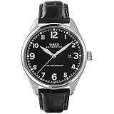 Timex Men's Waterbury Traditional Automatic 42mm Stainless Steel Japanese Dress Watch with Leather Strap, Black, 20 (Model: TW2T69600ZV)