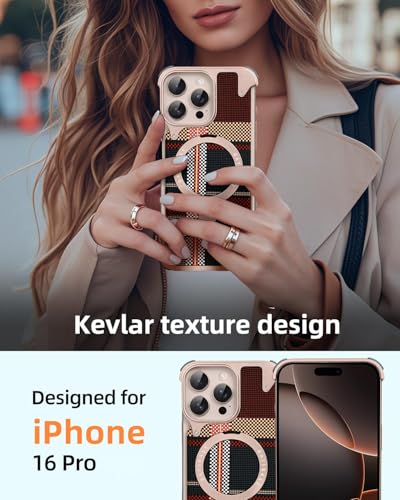 Coque iPhone 16 Pro antichoc ultra fine en aramide avec support MagSafe intégré