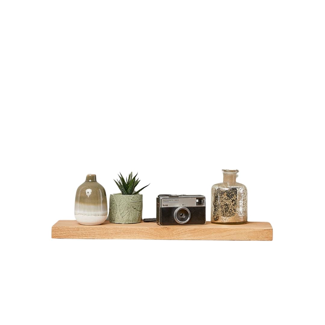 Fox & Grain Oak Floating Shelf, 50cm, Handmade in the UK