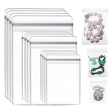 Clabby 120 Pcs Clear PVC Jewelry Bags Plastic Jewelry Storage Pouch Transparent Rings Earrings Packing Anti Tarnish Bags Small Zipper Lock Pouch for Storage, 3 Sizes (Clear)