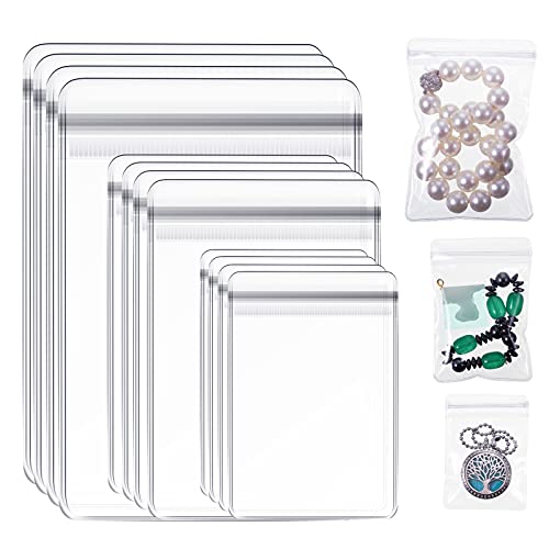 Clabby 120 Pcs Clear PVC Jewelry Bags Plastic...
