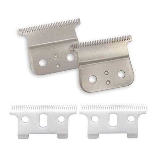 T-Umrissmesser aus Karbonstahl mit Keramik-T-Umrandung für andis t outliner andis gtx Ersatzklinge mit verstellbarem Zubehör (2T + 2 Stahlklingen)
