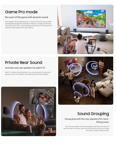 Image of Samsung HW-Q930F Q-Series Soundbar, 9.1.4 ch Subwoofer & Rear Speaker, with Wireless Rear Speakers & Subwoofer, Wireless Dolby Atmos & DTS:X, Q-Symphony