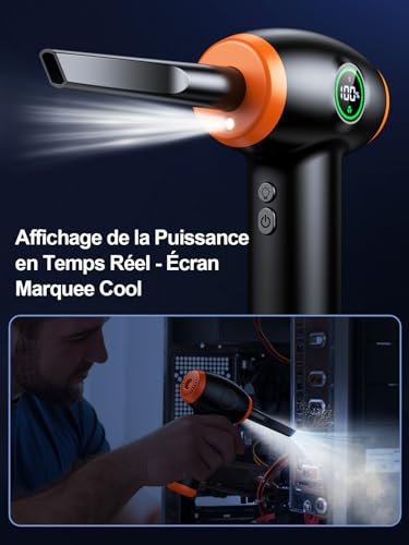 Souffleur air comprimé puissant 90000 tr/min pour un nettoyage pc complet - 6