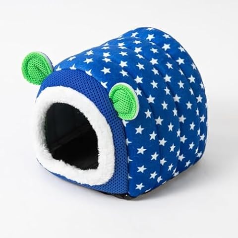 HLMOptimo Guinea Pig Cave Beds Guinea Pig Hideout Cozy Hideout for Chinchilla Ferrets Hedghog (Blue, Caterpillar) Cover
