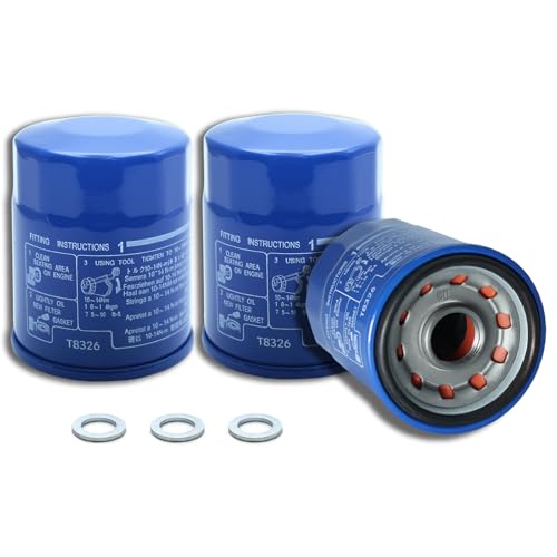 3PCS Oil Filter - Upgraded Version CMDOCK 15400-PLM-A02 + Washers Compatible with Honda Accord CR-V CivicOdyssey and Acura Oil Filter Systems (3)