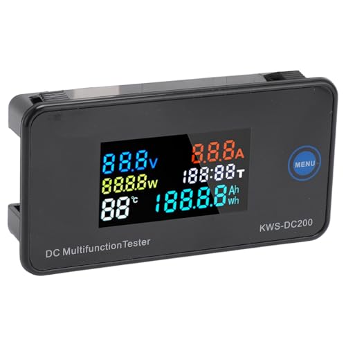 Multimetro Digitale KWS DC200, Misuratore di Potenza, Tensione, Voltmetro, Amperometro, Carico, Supporto per Rilevamento di Tempi, Temperatura, capacità, capacità, ecc.