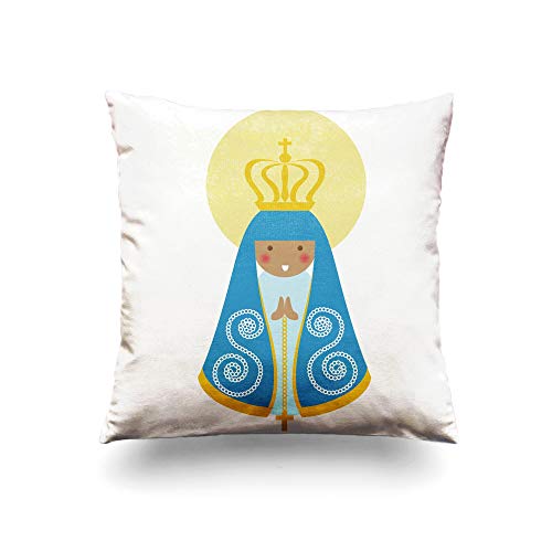 Fundas Cojines Nuestra Señora De Aparecida Es Nossa Senhora Patrona Brasil Bendito Fundas De Cojín Lavables A Máquina Fundas De Almohada Skin-Friendly Funda Almohada