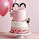 LaVenty Maus Kuchen Topper rosa Bogen Ohren Kuchen Dekorationen für Mädchen Geburtstag Babyshower Party Supplies