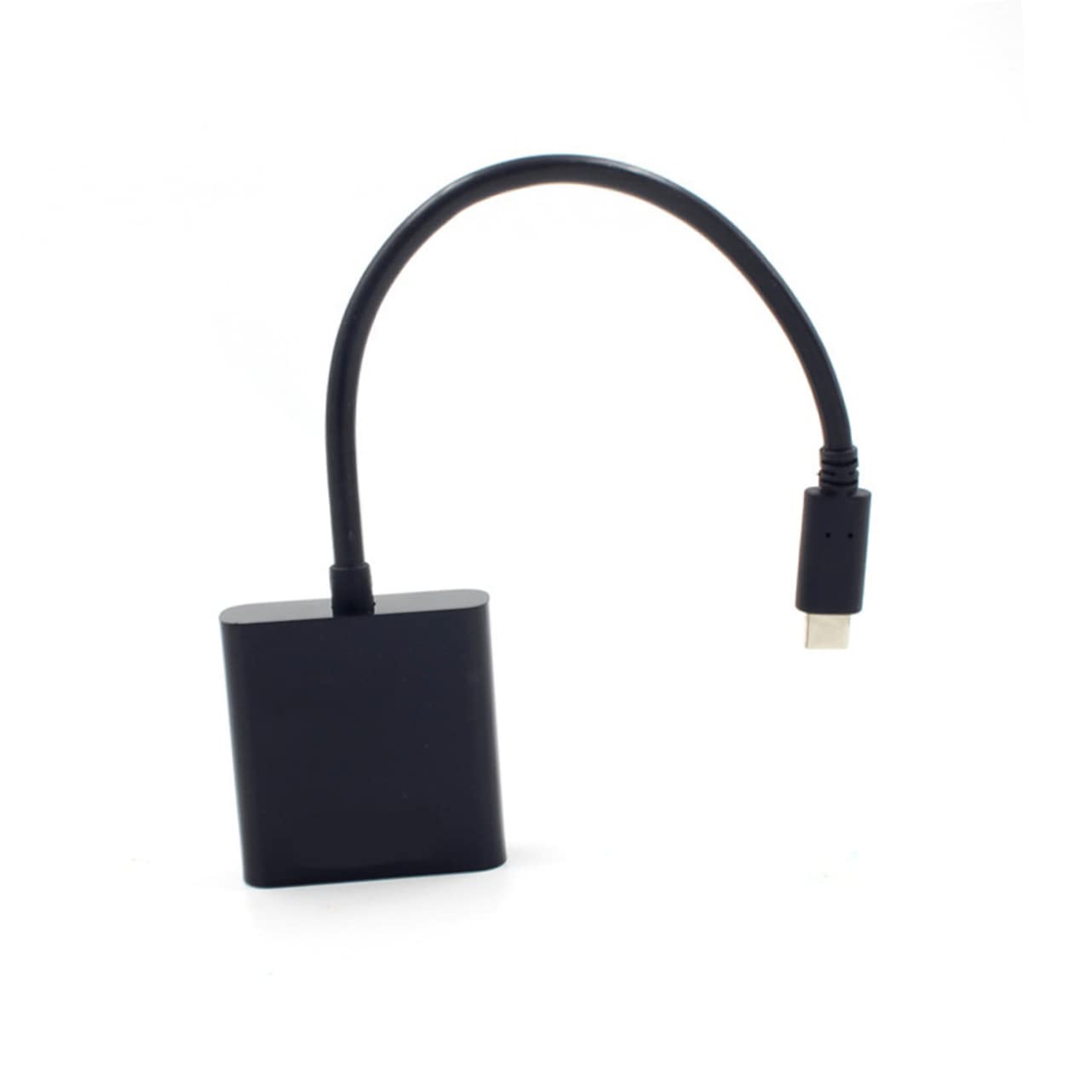 Mikikit 2pcs Type-c to Converter Cable USB Adapter for Full Output for Tv Projector and Monitor Black