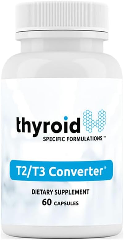 T2 T3 Conversion Booster - Thyroid Hormone Support for Hypothyroidism & Hashimoto's - Boost Metabolism & Energy - Reduce Reverse T3-60 Caps