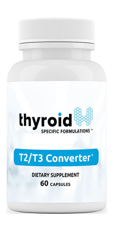T2 T3 Conversion Booster - Thyroid Hormone Support for Hypothyroidism & Hashimotos - Boost Metabolism & Energy - Reduce Reverse T3-60 Caps