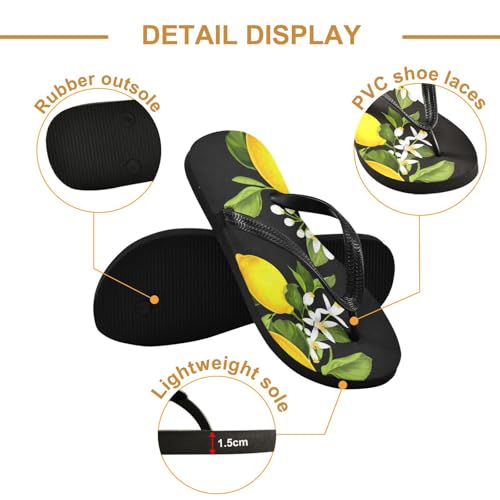STAYTOP Yellow Lemons Flip Flops Sandals of Men's & Women's,Sandals Beach Slippers Shower Slides2