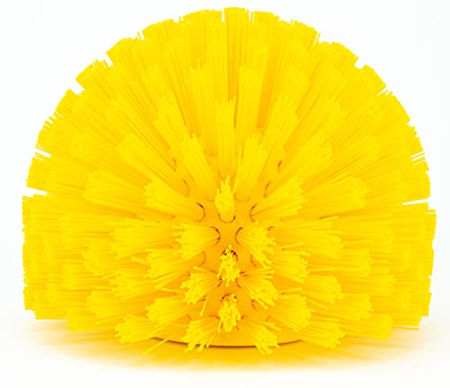 SPARTA Industrial Tank Brush Head Pipe Brush Head, Drain Brush with 3/4" Thread Hole (Handle Not Included) for Commercial Use, Plastic, 5 x 3.9 Inches, Yellow, (Pack of 2)