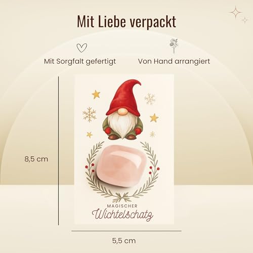 Milaboo® Wichtelschatz als Geschenk und Wichtel Zubehör Weihnachten – Magischer Glücksstein für Kinder, handverlesener Stein (2-3 cm) mit Karte (Wichtel Aventurine)