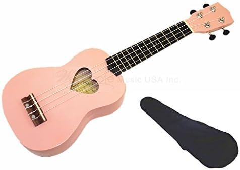 Woodnote Pink/Heart 21" Soprano Ukulele with Rosewood Fingerboard & Bridge/Bag