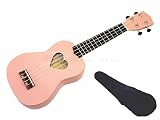 Woodnote Pink/Heart 21" Soprano Ukulele with Rosewood Fingerboard & Bridge/Bag