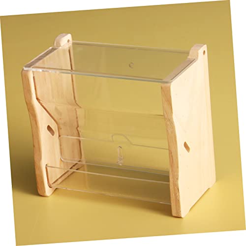 Distributeur de nourriture acrylique transparent et résistant pour oiseau