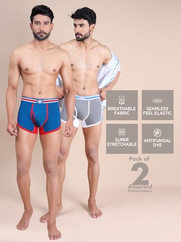 Image of RUPA Colors Mens Premium Sporty Front Open Mini Trunks| Breathable Fabric | Super Stretchable | Pack of 2