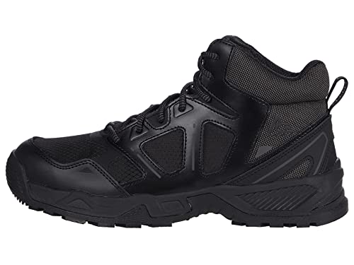 Shoes for Crews Defender Mid, Men\'s, Women\'s, Unisex Soft Toe (ST) Work Shoes, Slip Resistant, Water Resistant, Black, Men\'s 11.5 / Women\'s 13