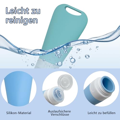 Vuemhjaey 4 stück wiederverwendbare futtertube zum befüllen hund 90 ml für leckerli hund, leberwurst hunde tube, reiseflaschen zum befüllen mit karabiner und reagenzglasbürste