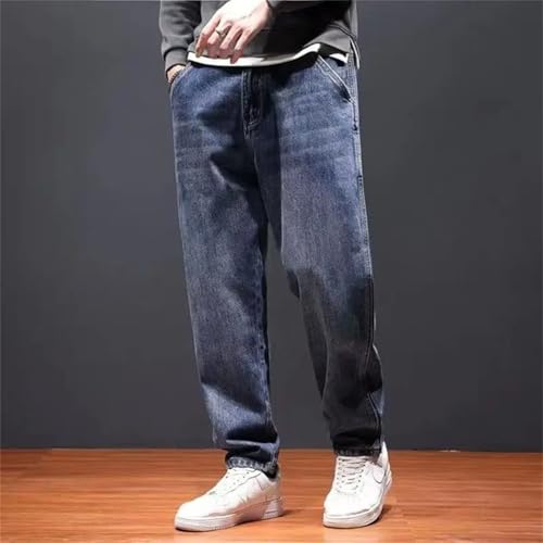 Men's Vintage Jeans Straight Denim Pants Baggy Cowboy Loose Fit Wide Leg Washed Casual Trousers2