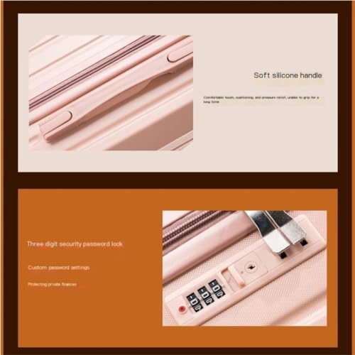 PANKERS Travel Suitcase Fashionable Retro Anti-Collision Trolley Case with Zipper Charging Port Travel Password Box for Men and Women Trolley Case, Black3