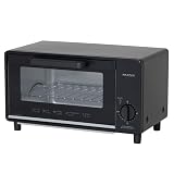 MAXZEN トースター 1000W 2枚焼き タイマー15分 オーブントースター 焼きムラ防止 シンプル コンパクト 受け皿付き パンくずトレイ付き 黒 ブラック MT-MD01-BK マクスゼン