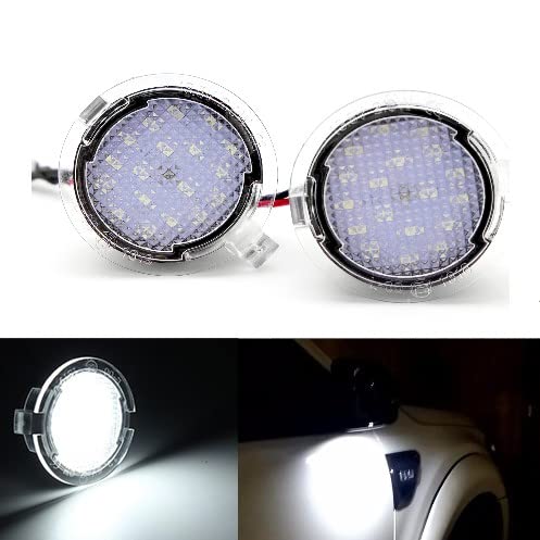 x xotic tech Pair LED Under Mirror Puddle Lights OE Fit Error Free Compatible with Ford F150 Raptor Explorer or Lincoln or Mercury or Toyota, 6000K Xenon White (Part #3F1Z-13B375-AA 3F1Z13B375AA)