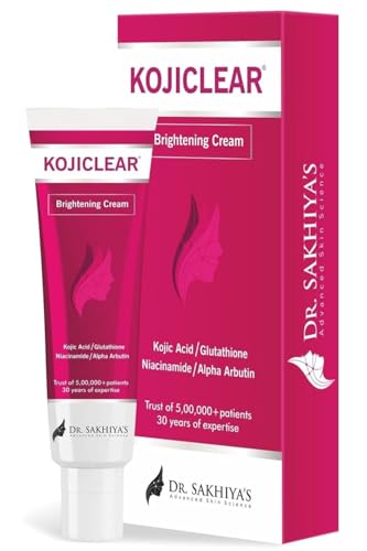 Image of Dr. Sakhiya's Kojiclear Face Cream with Kojic Acid, Glutathione, Niacinamide, and Alpha Arbutin, Helps in Dark Spot and Tan for Men and Women (20gm Pack of 1)