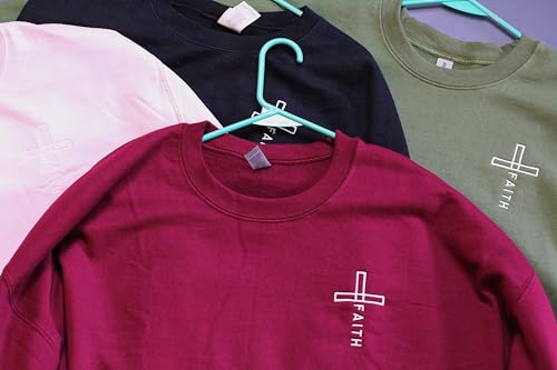 Embroidered Christian Cross Faith Sweatshirt Unisex2