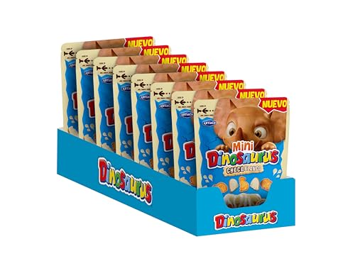 Dinosaurus - Galletas Mini Dinosaurus Choco Blanco (Pack de 8) - Total 0,96kg