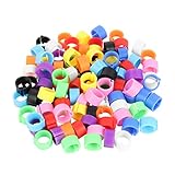 BESPORTBLE 200個付きクリップ式脚輪 鳥の識別用リング 小鳥 鳩 インコ オウム用 製 足輪 明るい色 鶏のひなけ用 追跡タグ