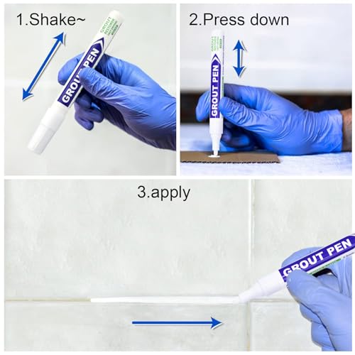 Aomhrek Fugenstift, Weiß, Silikon, Wasserdicht, Schimmelfest, Großes Fassungsvermögen, Langlebig, Ideal für Keramik, Glas, Metall