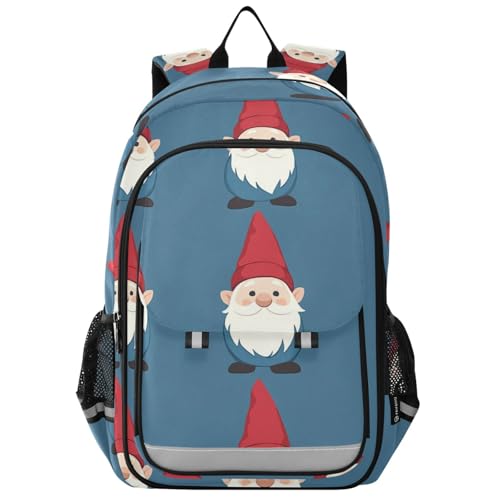 kids backpacks for girls 8-12： lightweight bookbag for book bags for teenage girls boys in assorted colors - Red And Blue gnomes
