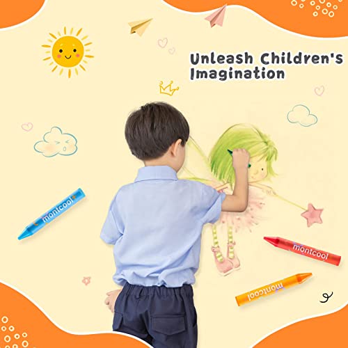 Montcool Toddler Crayons, 24 Colors Non Toxic Jumbo Crayons, Easy To Hold Large Crayons For Kids, Silky Washable Crayons For Toddlers As A Gift #TOP4