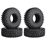 HobbyPark 1.0 Tires SCX24 Tires Soft Rubber for 1/18 TRX4M Axial SCX24 Gladiator Bronco C10 JLU Deadbolt B17 Betty 1/18 1/24 RC Crawler Car, 4PCS (53x19mm)