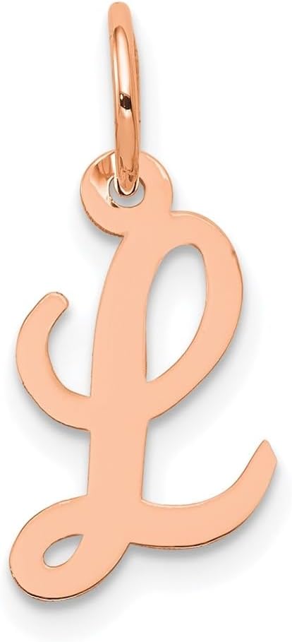 Jewels By Lux 14k Rose Gold Small Script Letter Initial Charm