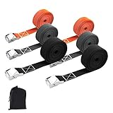 Einfach zu Bedienen -- Der Knopf am Klemmelement der Spannschnalle aus massivem Metall lässt sich einfach mit einer Hand festziehen. Egal, ob Sie reisen oder umziehen, Spanngurt ist die beste Wahl für den Transport.