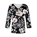 3/4 Length Sleeve Womens Tops Printed Summer Blouses V Neck Tunics Plus Size Tees Dressy Going Out Pullover